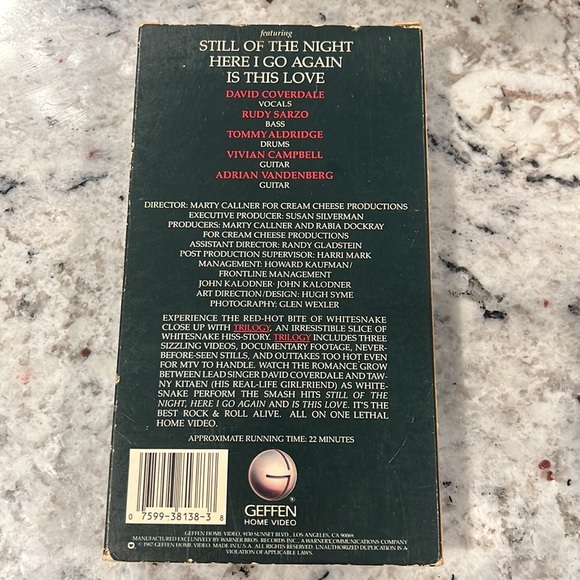 Whitesnake Trilogy VHS (1987) - Picture 2 of 3